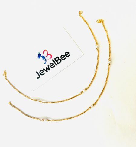 Gold Plated  Pearl Beaded Anklet
