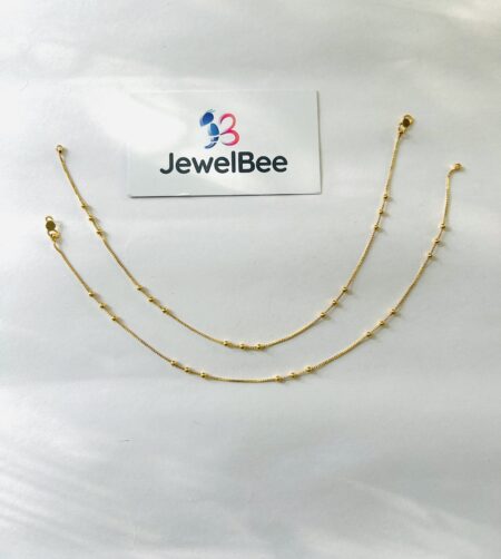 Gold Plated Thanu Gold Beaded Anklet