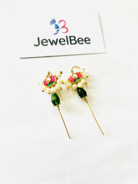 Traditional Lotus Earcuff with Pearls