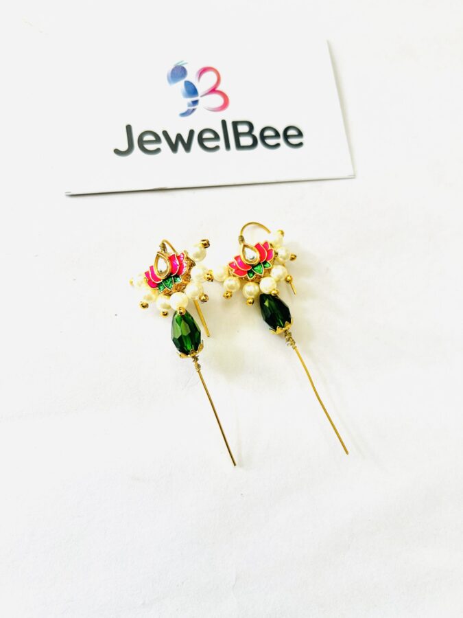 Traditional Lotus Earcuff with Pearls