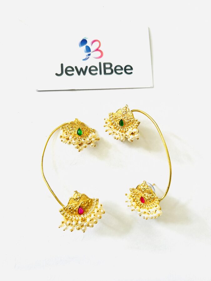 Traditional Rani Earcuff with clustered pearls