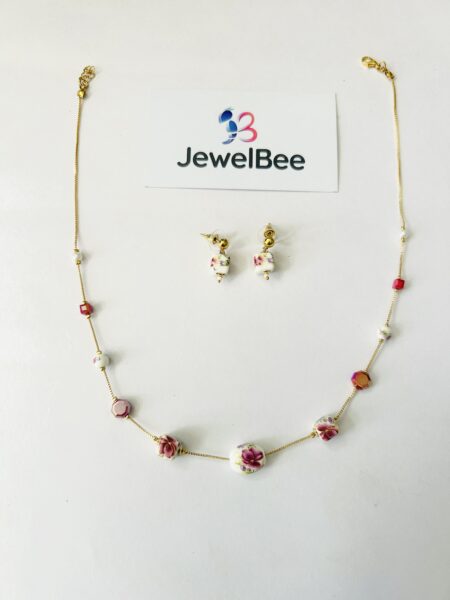 Pearl and bead mala set -[Anti tarnish]
