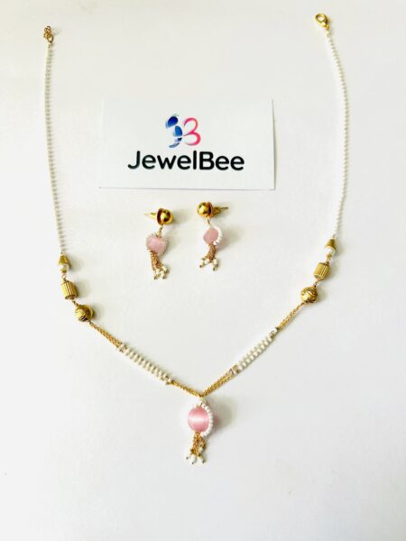Pearl and bead mala set -[Anti tarnish]