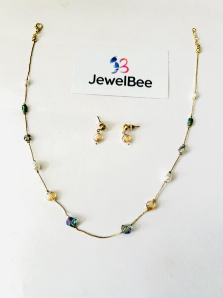 Pearl and crystal mala set