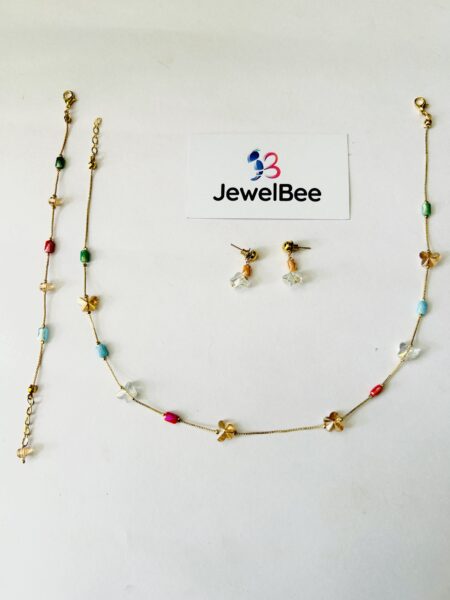 Pearl and bead mala set with bracelet
