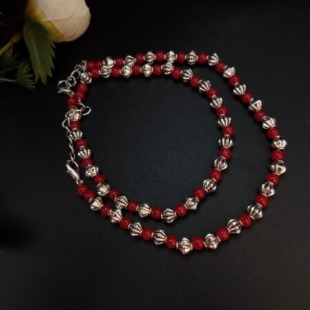 Sliver Replica Red Beaded Anklet