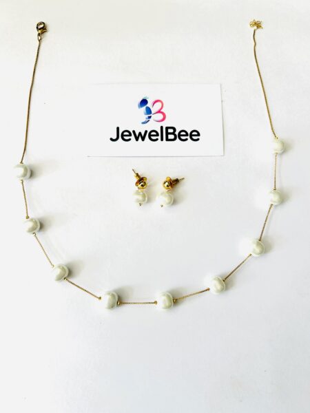 Pearl and bead mala set -[Anti tarnish]