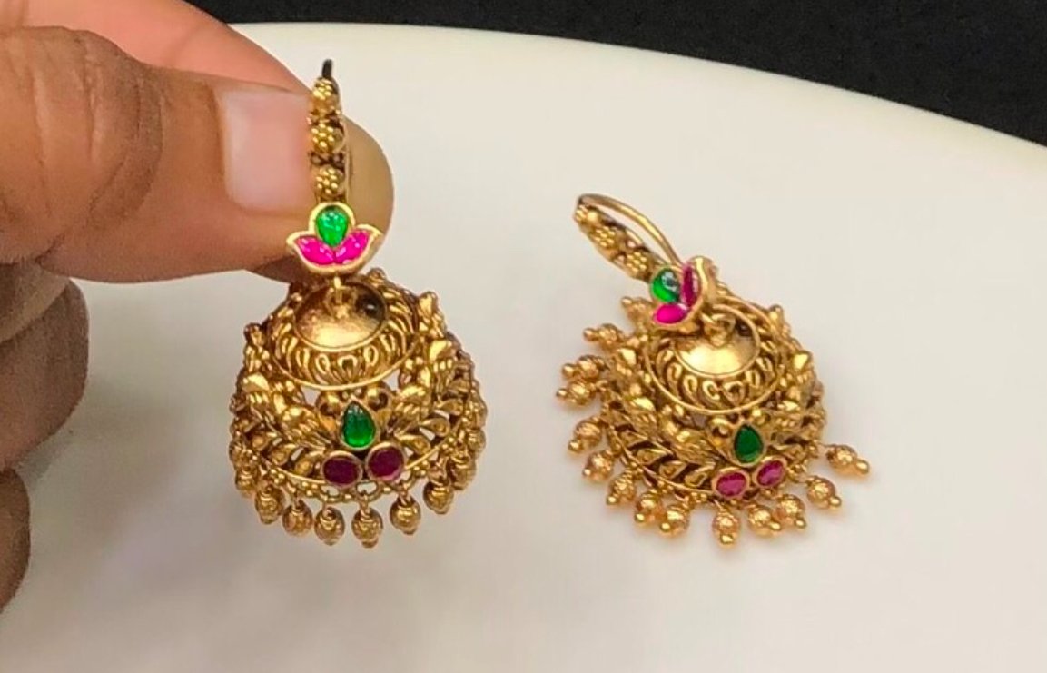 Premium jadau hook jhumkas
