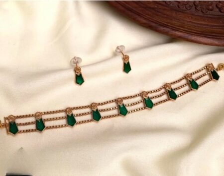 Traditional EnamelShort Nagapadam Choker set