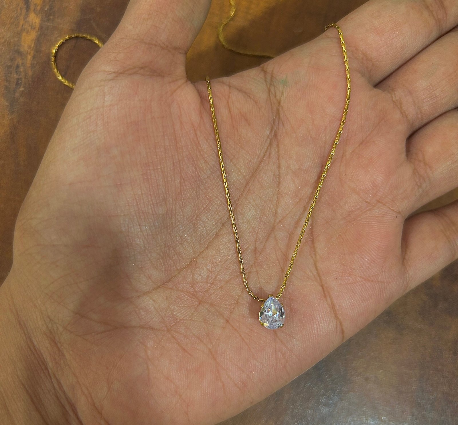 18K Gold Plated Dainty Tear Drop Pendant