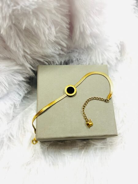 18k Gold Plated Imported Black Dial Chain