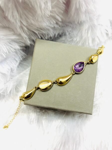 18k Gold Plated Imported Purple Stone Bracelet