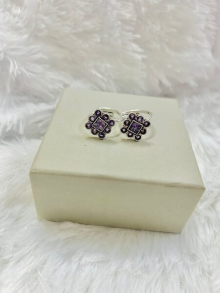 Lavender Stone Gulabi Minchi- Adjustable Toe Ring