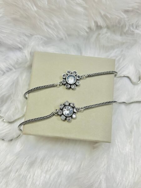 Small Flower Anklets- White Stone Anklet