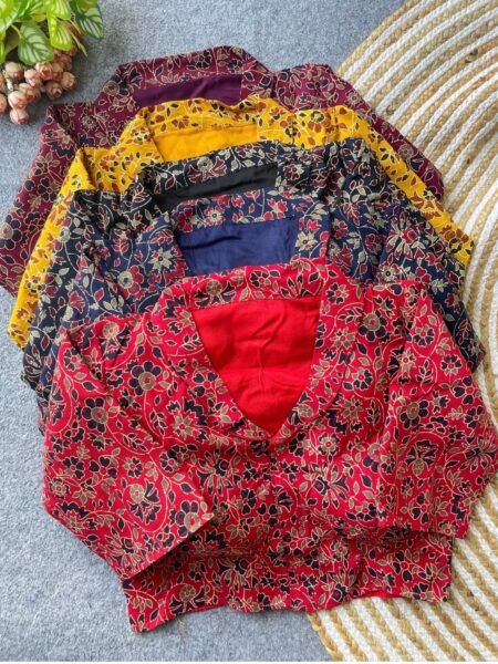 Ajrakh Cotton Blouse V-Neck