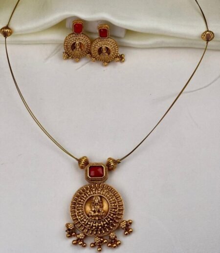 Invisible Round Lakshmi choker