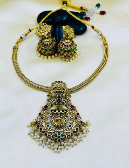 Lekshmi Devi Choker Set with pearls