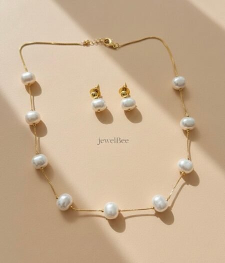 Pearl and bead mala set -[Anti tarnish]