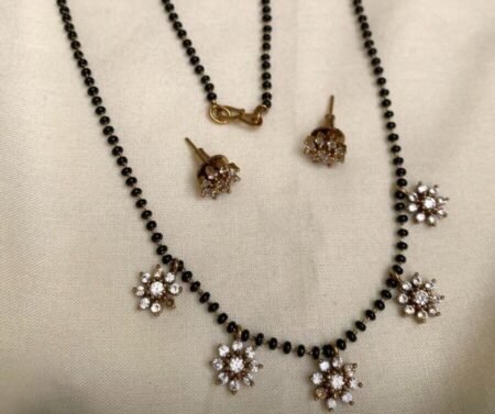 Premium AD Black Beaded Mala