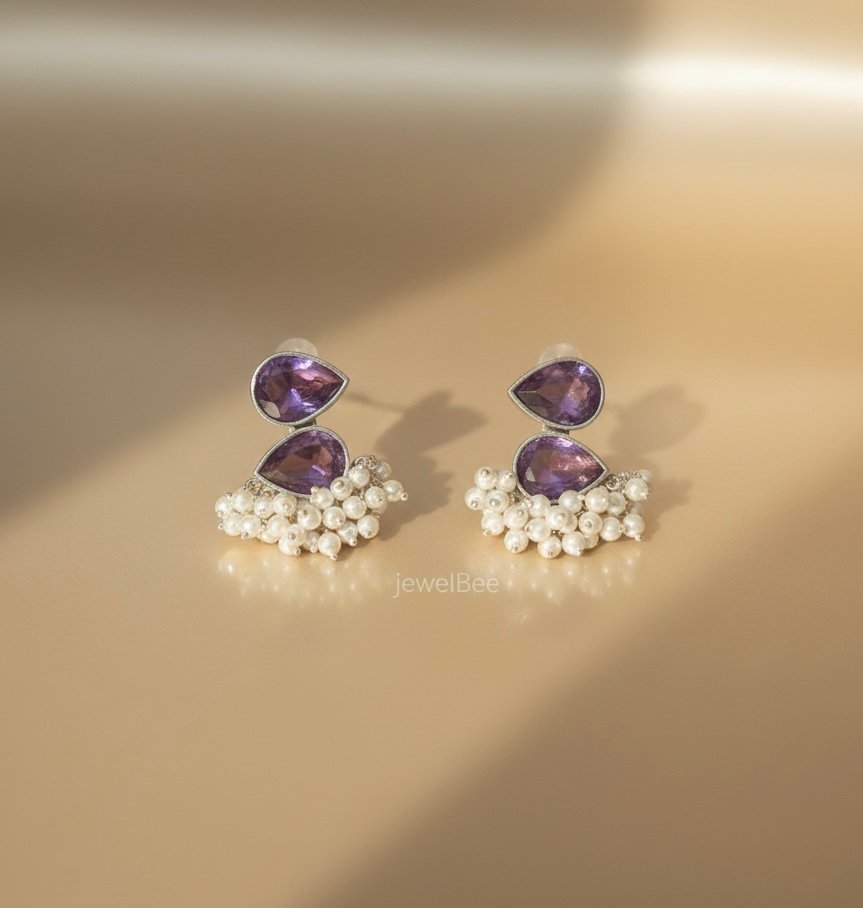 HAMSINI Stone Earrings (Lavender)