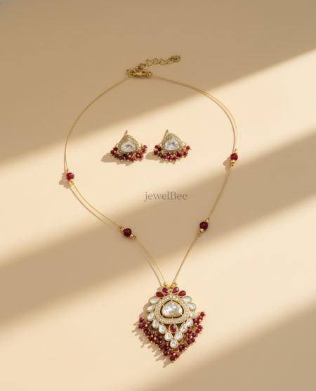 Hridya Invisible Kundan Neck Set
