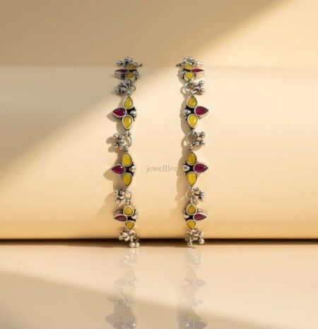 Sonarika Anklets- Yellow & Red