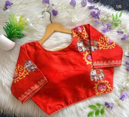 Pure Silk Fabric With Antique Handcrafted Work