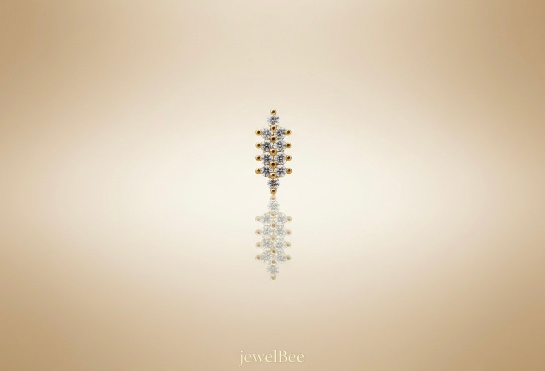 Gold Plated Mini Diamond Work Nosepin