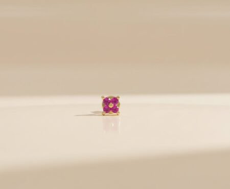 Gold Plated Four stone Diamond Work Nosepin