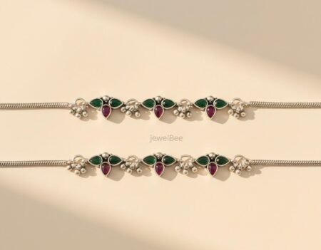 Sonarika Anklets-Green & Pink