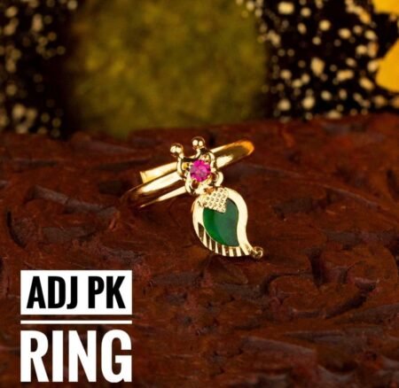 Gold Plated  Palaka Ring Adjustable with Ruby stone