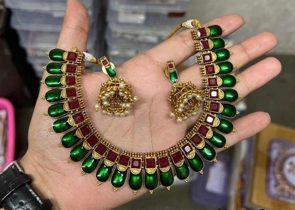 Kovai Palaka Green Mala Set