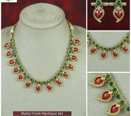 Premium Sindoori Palaka Short Necklace