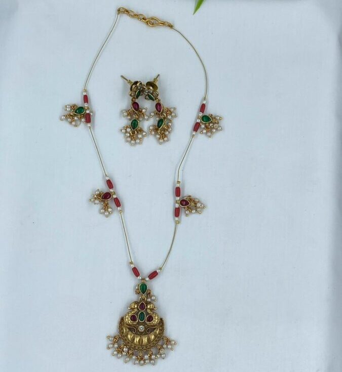 Traditional Peacock invisible necklace (Priyanka Mohan Inspired)