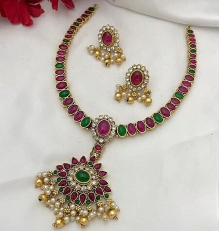 Ruby and Emerald royal necklace set
