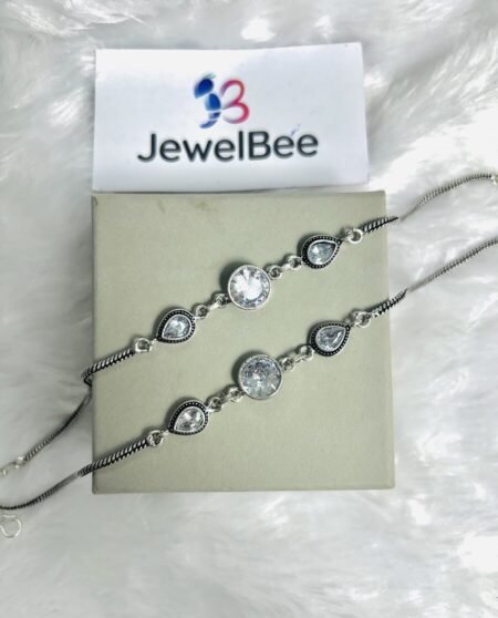Navya Anklet-WHITE STONE