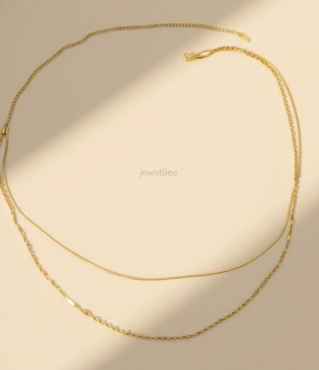 18K Gold Plated Twisted Double layer hip chain