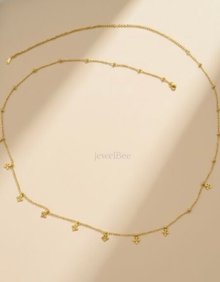 18K Gold Plated kite charm single layer hip chain