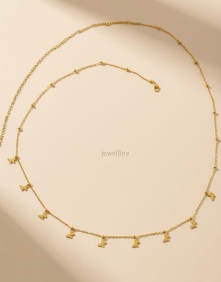 18K Gold Plated Butterfly single layer hip chain