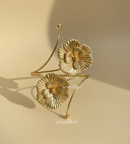 18k Gold Plated Anti tarnish PHOOL Hand Cuff