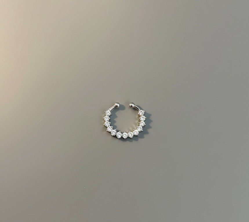 Platinum Replica Premium AD Stone Non Piercing Septum Ring