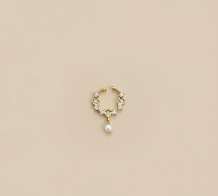 Premium Gold Plated AD Stone Non Piercing Septum Ring