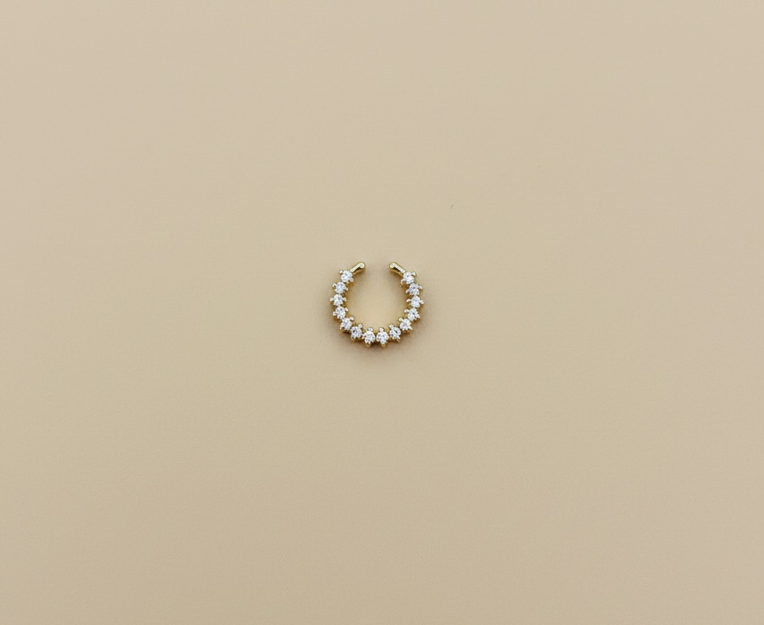 Premium Gold Plated Mini AD Stone Non Piercing Septum Ring