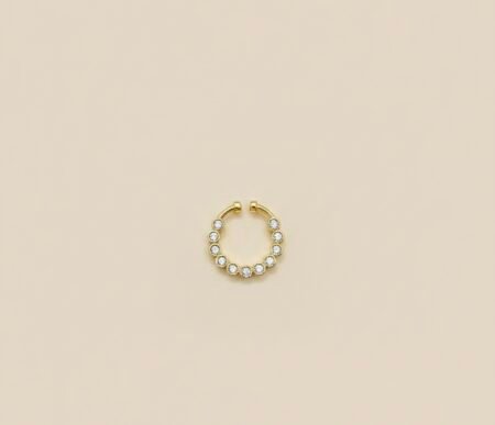Premium Gold Plated Multi AD Stone Non Piercing Septum Ring