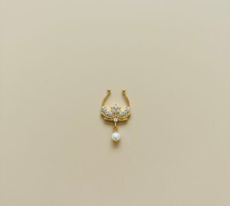 Premium Gold Plated Surabhi AD Stone Non Piercing Septum Ring