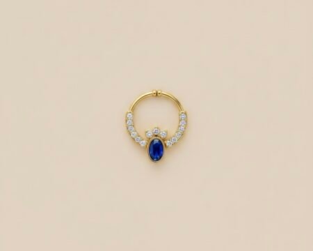 Premium Gold Plated AD Stone Non Piercing Septum Ring