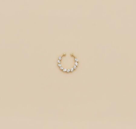 Premium Gold Plated AD Stone Non Piercing Septum Ring