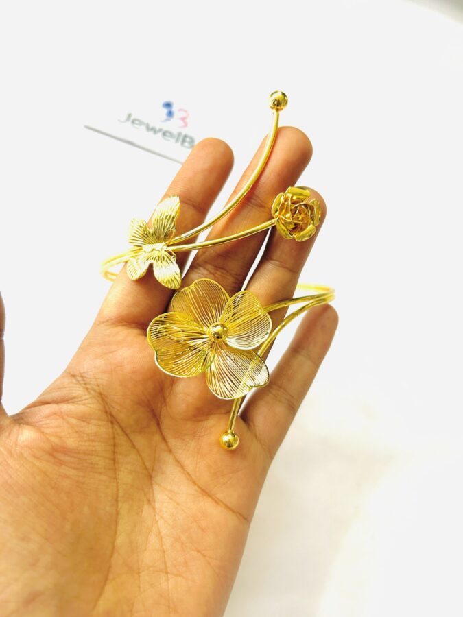 18k Gold Plated Anti tarnish Spring Blossom Hand Cuff - Image 2