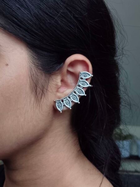 ffordable Silver Plated Earcuff | Daily Wear Ethnic Jewelry with Unique Design