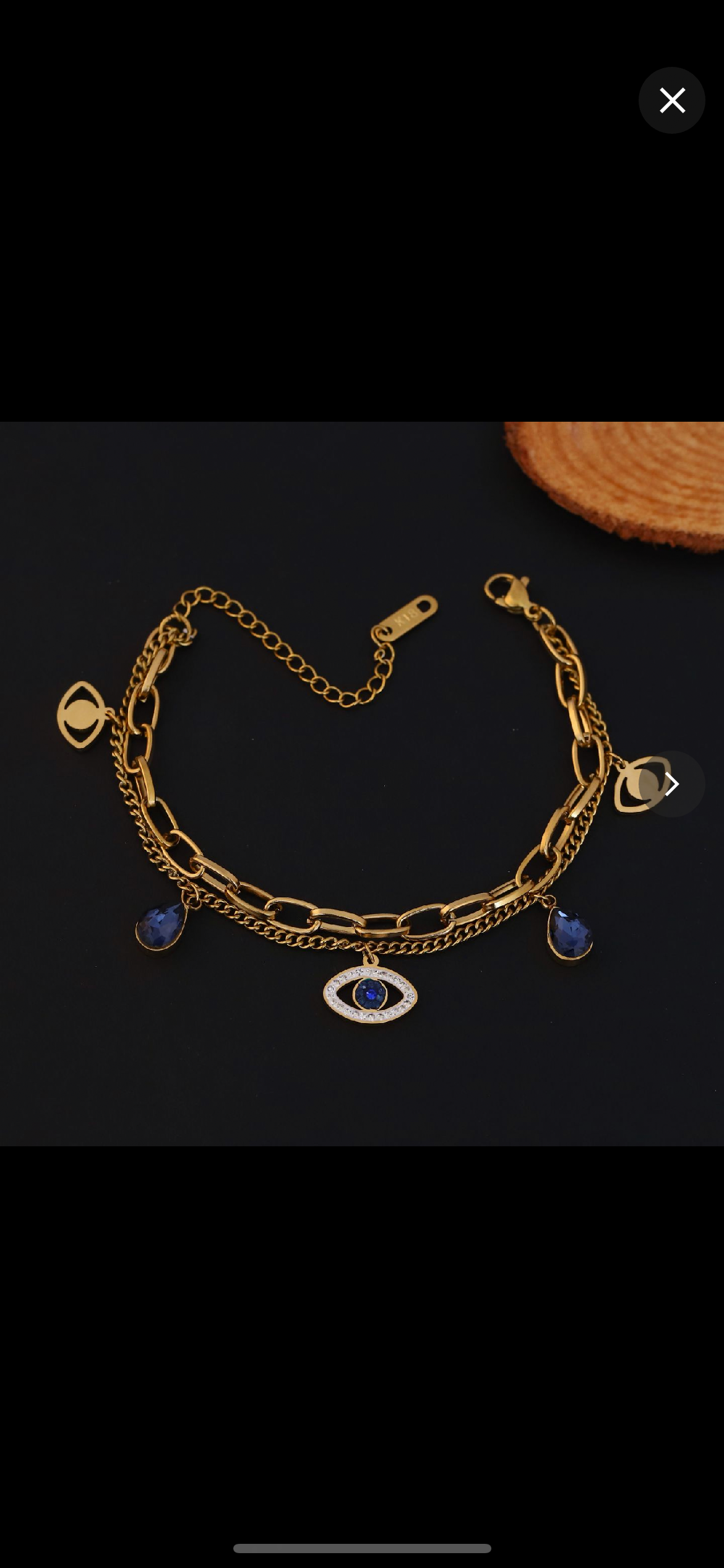 18k Gold Plated Imported Evil Eye Bracelet